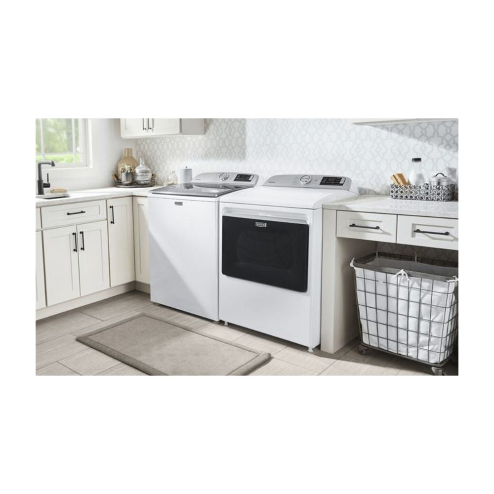 27 Inch Smart Dryer with 7.4 Cu. Ft. Capacity, Extra Power Button, Hamper Door, WiFi Enabled, Remote Access, 11 Dryer Cycles, Advanced Moisture Sensing, Quick Dry, Wrinkle Prevent Option, and Wrinkle Control Cycle: Electric