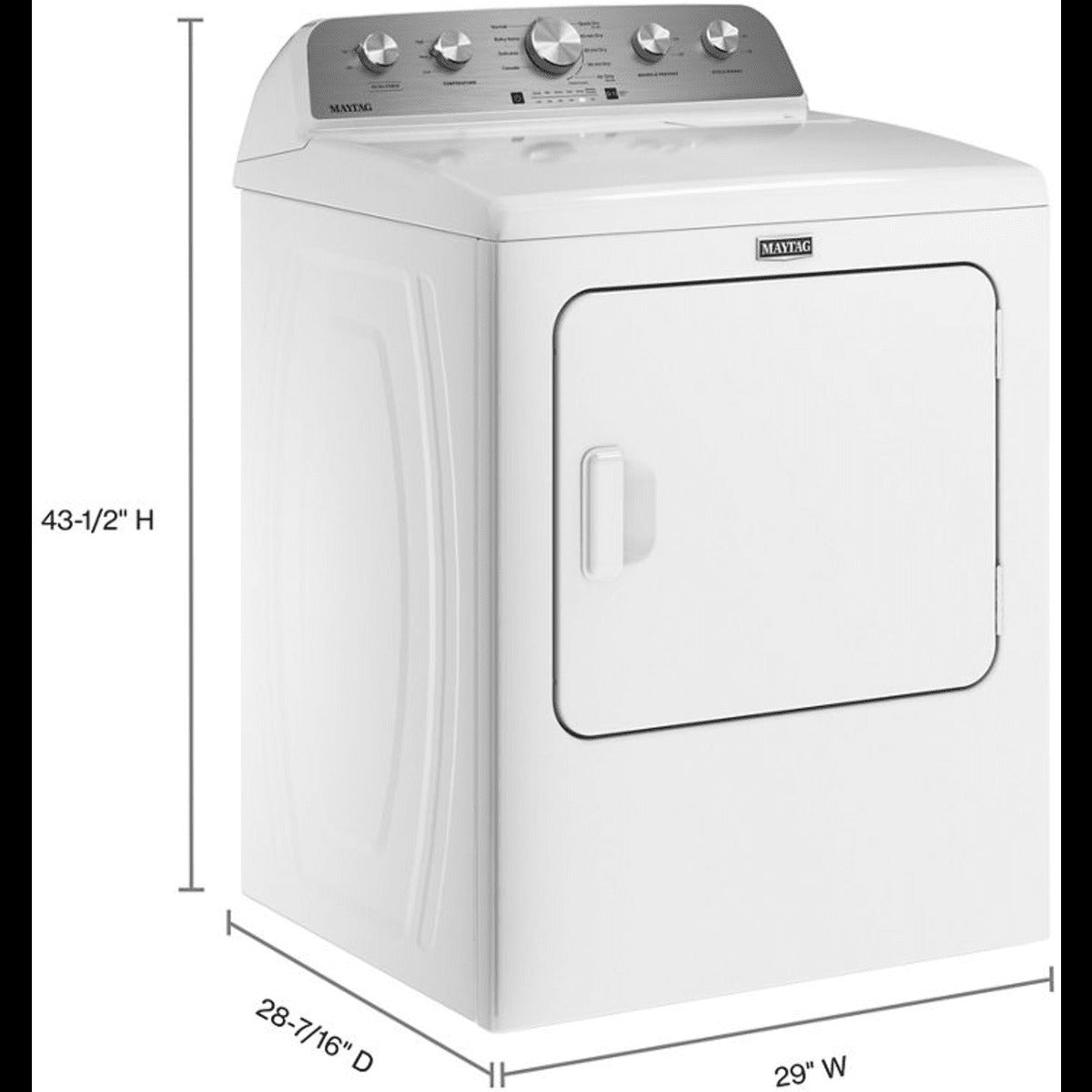 29 Inch Gas Dryer with 7.0 cu. ft. Capacity, 9 Dryer Cycles, 4 Temperature Settings, Extra Power, Quick Dry, Moisture Sensing, and Wrinkle Prevent Option