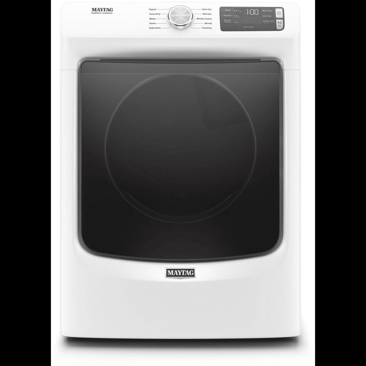 27 Inch Gas Dryer with 7.3 Cu. Ft. Capacity, Extra Power Button, Advanced Moisture Sensing, 10 Dry Cycles, Quick Dry Cycle, Bulky Items, Timed Dry, Wrinkle Prevent Option, Control Lock, ADA Compliant, and ENERGY STAR® Certified: White