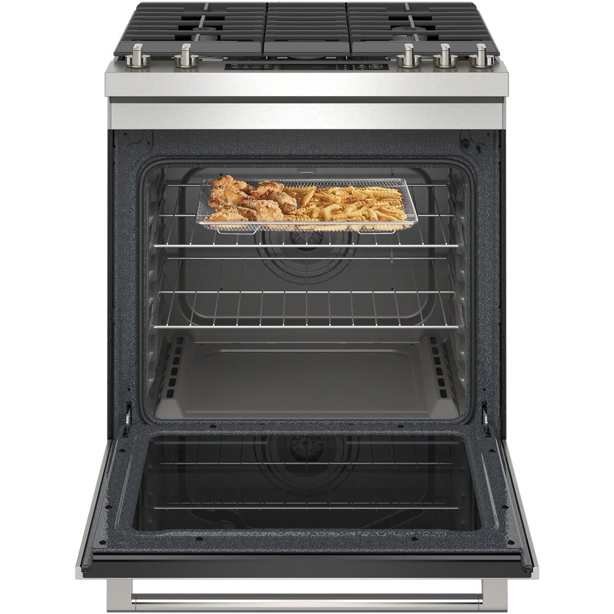 30 Inch Slide-In Gas Range with 5 Sealed Burners, 5.8 cu. ft. True Convection Oven, Power™ Burner, Simmer Burner, Air Fry, Power Preheat, AquaLift® Self Clean, and ADA Compliant
