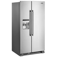 MSS25C4MGZ - 36 Inch Freestanding Side by Side Refrigerator with 24.5 Cu. Ft. Total Capacity, Fingerprint Resistant, Soft Freeze Bin, Ice Maker, External Ice/Water Dispenser, EveryDrop™ Water Filter, and ADA Compliant: Stainless Steel