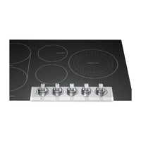 Electric Cooktop with 5 Radiant Elements, 3200 Watt Element, Even Temp™ Element, Bridge Element, Backlit LED Knobs, Keep Warm Zone, and ADA Compliant: 30 Inch Width