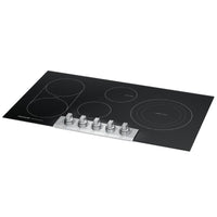 Electric Cooktop with 5 Radiant Elements, 3200 Watt Element, Even Temp™ Element, Bridge Element, Backlit LED Knobs, Keep Warm Zone, and ADA Compliant: 36 Inch Width