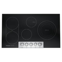 Electric Cooktop with 5 Radiant Elements, 3200 Watt Element, Even Temp™ Element, Bridge Element, Backlit LED Knobs, Keep Warm Zone, and ADA Compliant: 36 Inch Width