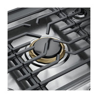 Gas Cooktop with 5 Sealed Burners, 18,000 BTU Burner, Simmer Burner, Even Temp™ Burner, Continuous Grates, Backlit LED Knobs, and ADA Compliant: 30 Inch