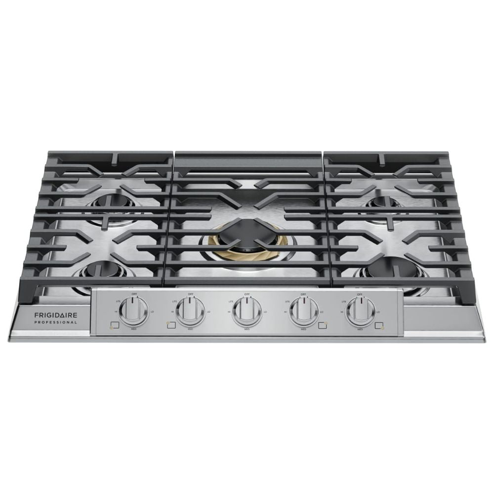 Gas Cooktop with 5 Sealed Burners, 18,000 BTU Burner, Simmer Burner, Even Temp™ Burner, Continuous Grates, Backlit LED Knobs, and ADA Compliant: 30 Inch