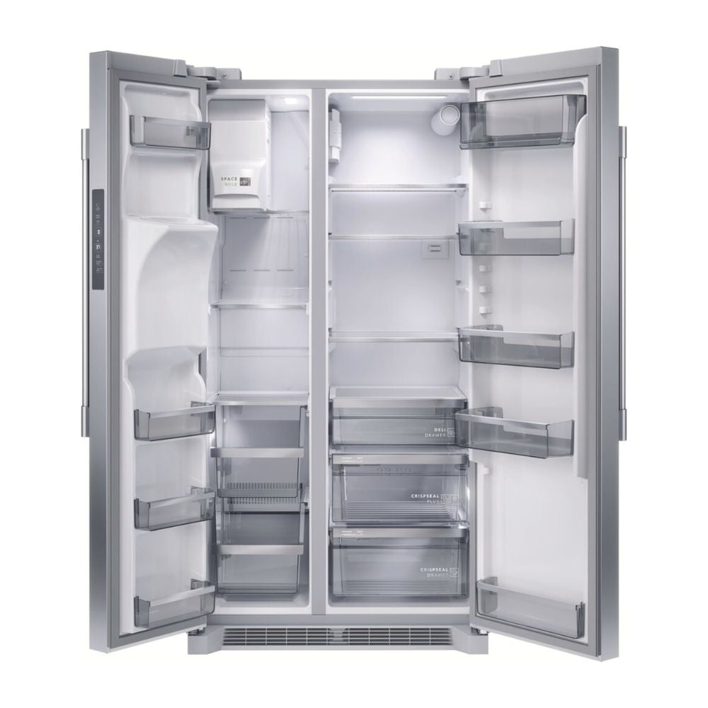 PRSC2222AF - 36 Inch Counter Depth Side by Side Refrigerator with 22.3 Cu. Ft. Capacity, EvenTemp™ Cooling, CrispSeal® Plus Crisper, Ice Maker, External Water Dispenser, PureAir Air Filter, Sabbath Mode, ADA Compliant, and Energy Star Certified