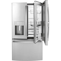 PYD22KYNFS GE Profile 22.1 cu. ft. Counter-Depth French Door Refrigerator with Hands-Free Autofill – Stainless Steel