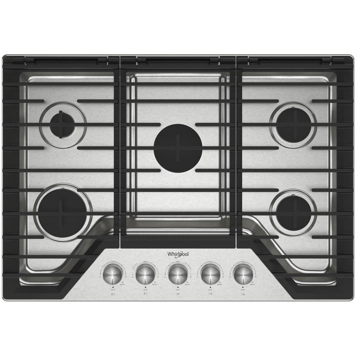 30 Inch Gas Cooktop with 5 Sealed Burners, SpeedHeat™ Burner, Simmer Burner, EZ-2-Lift™ Hinged Cast-Iron Grates, Upswept SpillGuard™ Cooktop, and ADA Compliant