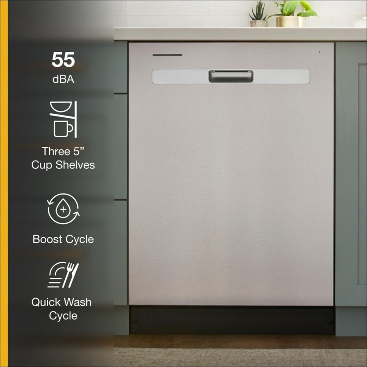 WDP540HAMZ Whirlpool 24-inch Built-In Dishwasher with Sensor Cycle and Dishwasher Safe Silverware Basket