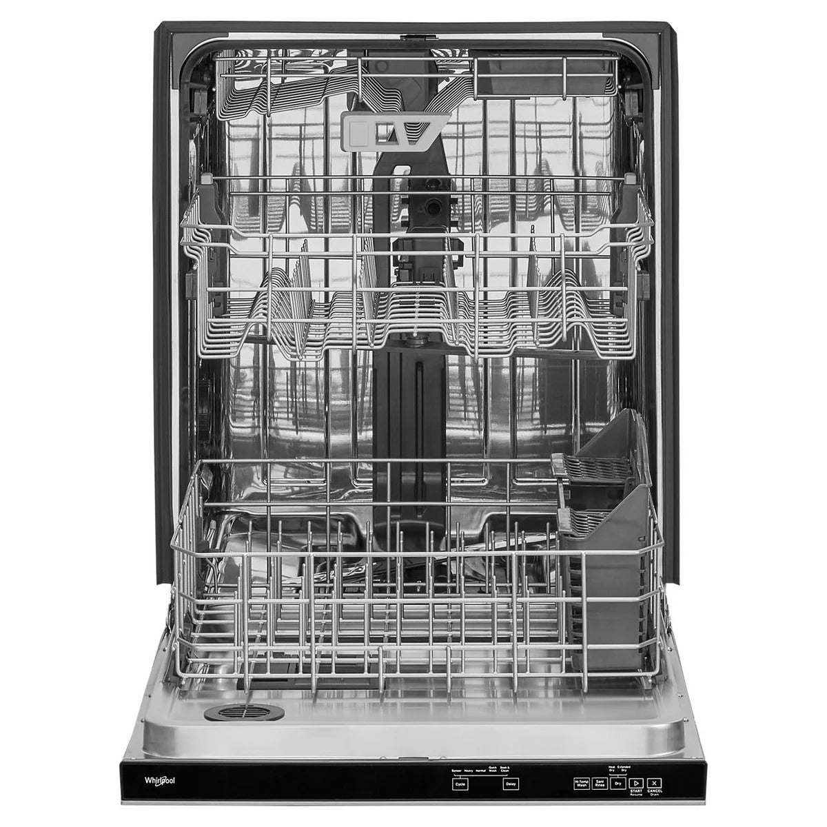Whirlpool 24 in. Hidden Control Third Rack Dishwasher with Water Repellent Silverware Basket