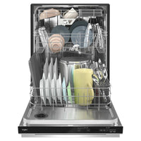 Whirlpool 24 in. Hidden Control Third Rack Dishwasher with Water Repellent Silverware Basket