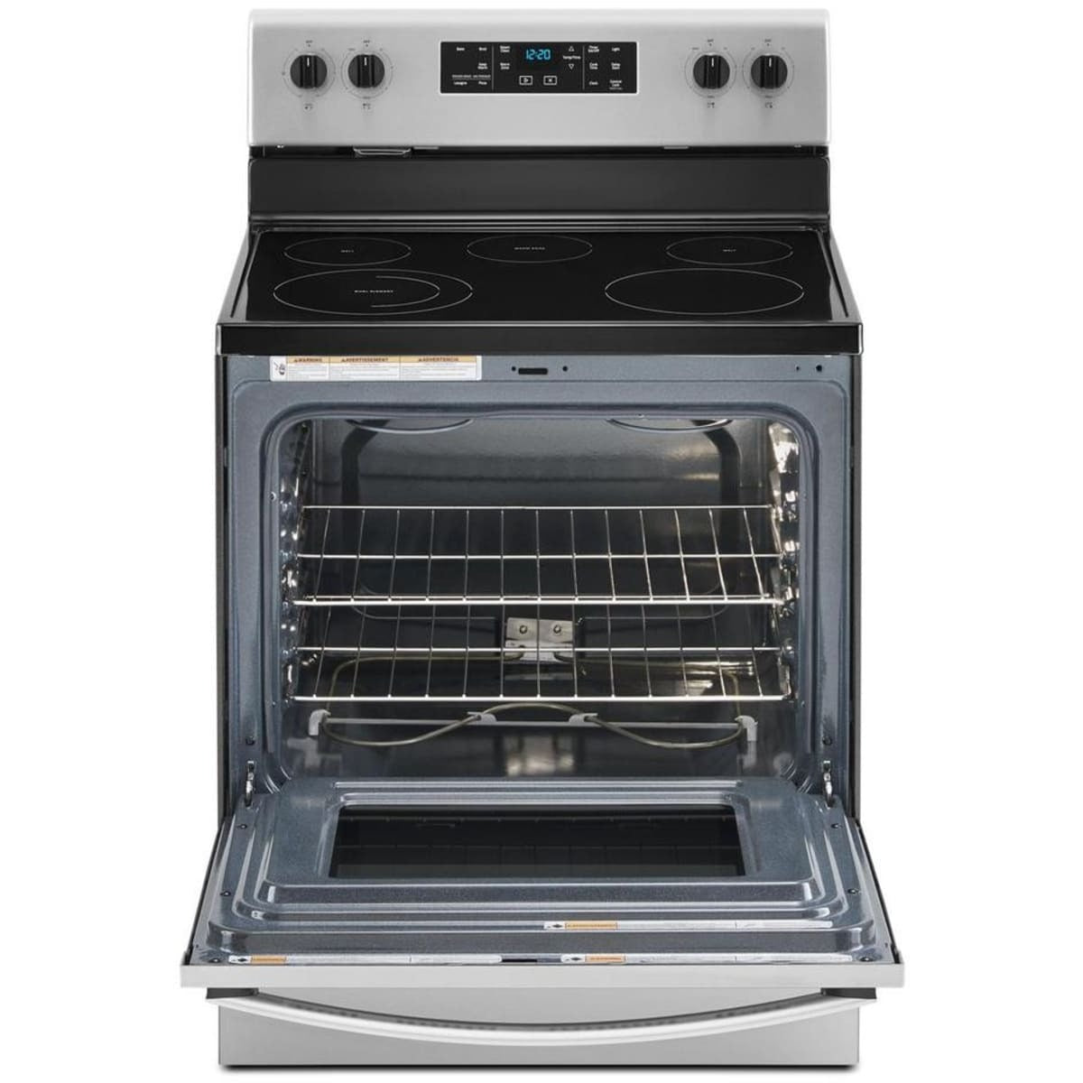 30 Inch Freestanding Electric Range with 5 Radiant Elements, 5.3 cu. ft. Oven Capacity, SteamClean, Frozen Bake™ Technology, FlexHeat™, Upswept SpillGuard™ Cooktop, Control Lock, Warm Zone Element, and Star-K Certified: Stainless Steel