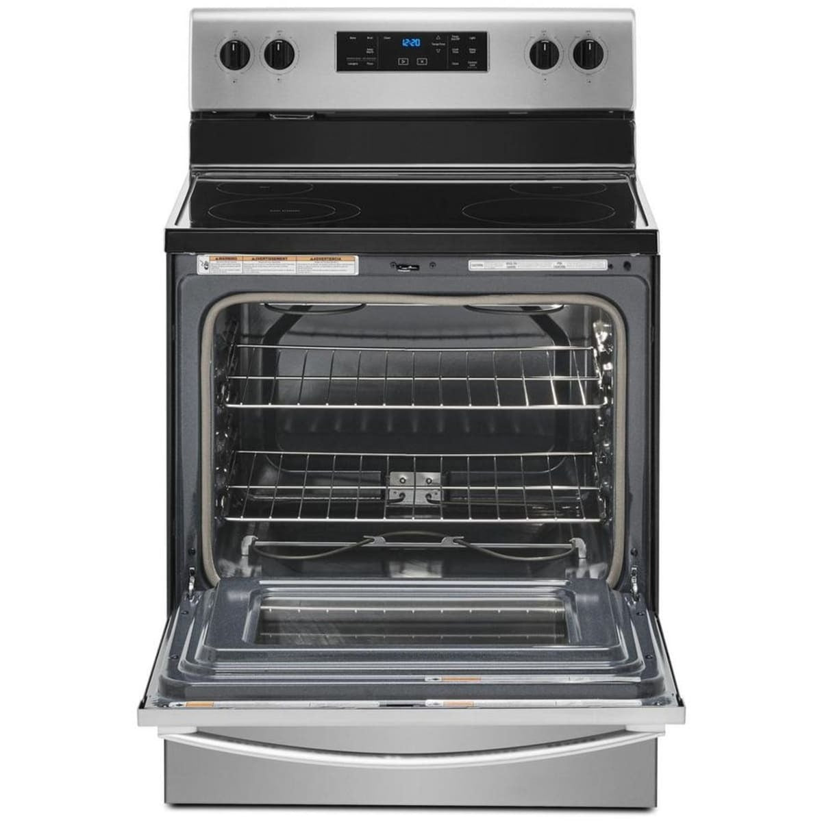 30 Inch Freestanding Electric Range with FlexHeat™, Frozen Bake™ Technology, Adjustable Self-Cleaning, SpillGuard™ Cooktop, Keep Warm Setting, Temperature Sensor, Closed Door Broiling, Warm Zone Element, Control Lock, 5.3 cu. ft. Capacity