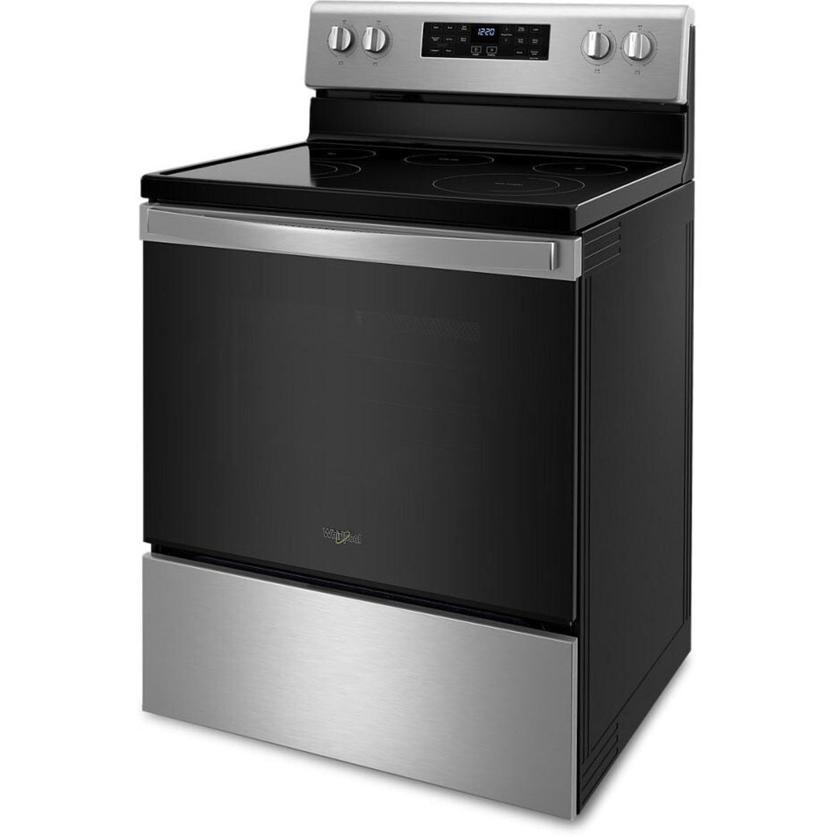 30 Inch Freestanding Electric Range with 5 Elements, 5.3 cu. ft. Fan Convection Oven, FlexHeat Elements, Air Fry, Frozen Bake, Self Clean, and Storage Drawer