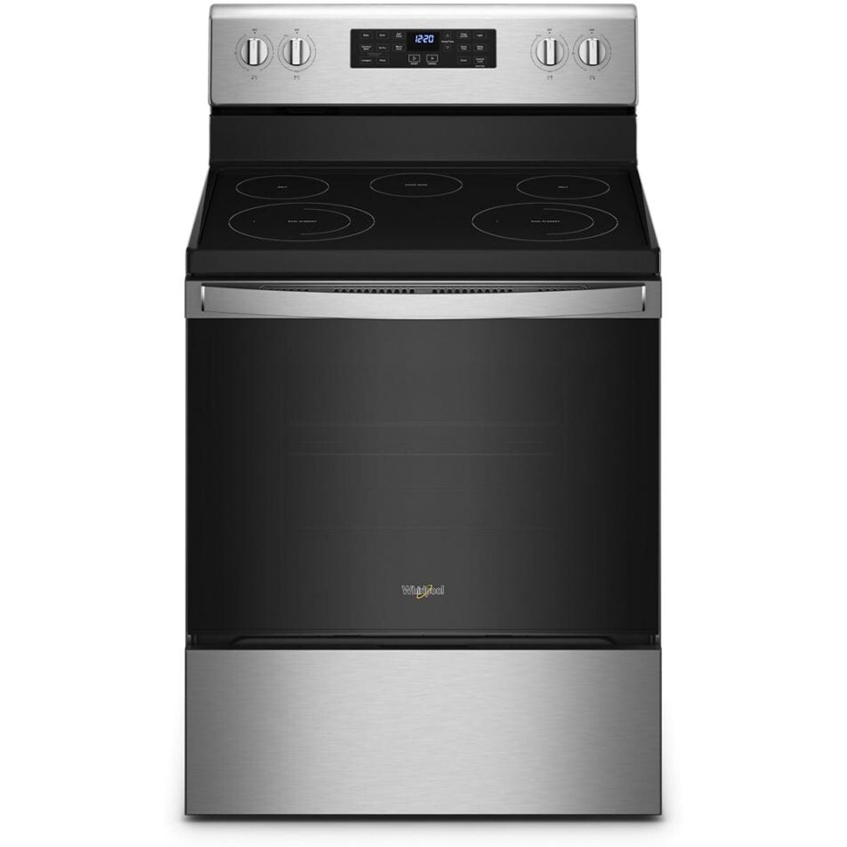 30 Inch Freestanding Electric Range with 5 Elements, 5.3 cu. ft. Fan Convection Oven, FlexHeat Elements, Air Fry, Frozen Bake, Self Clean, and Storage Drawer