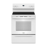 WFES3030RW - Whirlpool 5.3 cu. ft. Electric Range with 4 Radiant Elements, Upswept Ceramic Glass Cooktop, Storage Drawer (White)