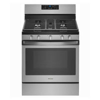 30 Inch Freestanding Gas Range with 5 Sealed Burners, 5.0 cu. ft. Oven Capacity, Porcelain Coated Steel Cooktop, Self-Clean Function, Knobs & Touch Controls, Fingerprint Resistant Stainless Steel