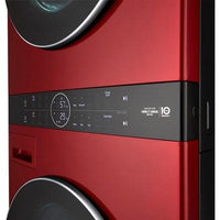 WKEX200HRA LG WashTower™ 4.5 cu. ft. Front Load Washer and 7.4 cu. ft. Electric Dryer in Wild Cherry Red