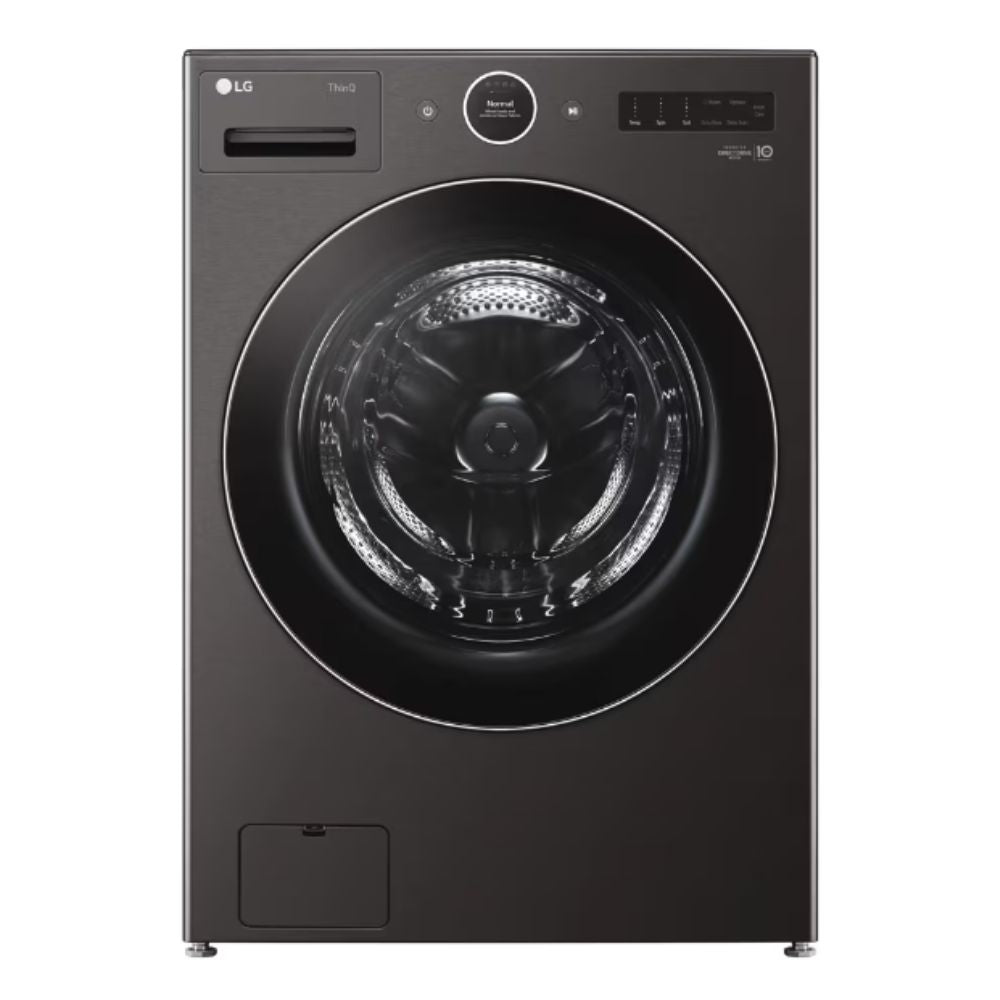 5.0 cu. ft. front load washer with LCD digital dial and touch controls. Up to 1300 RPM spin speed, 25 wash cycles including AI Wash and Steam. Stainless steel drum, TurboWash, Wi-Fi connectivity, ENERGY STAR® certified