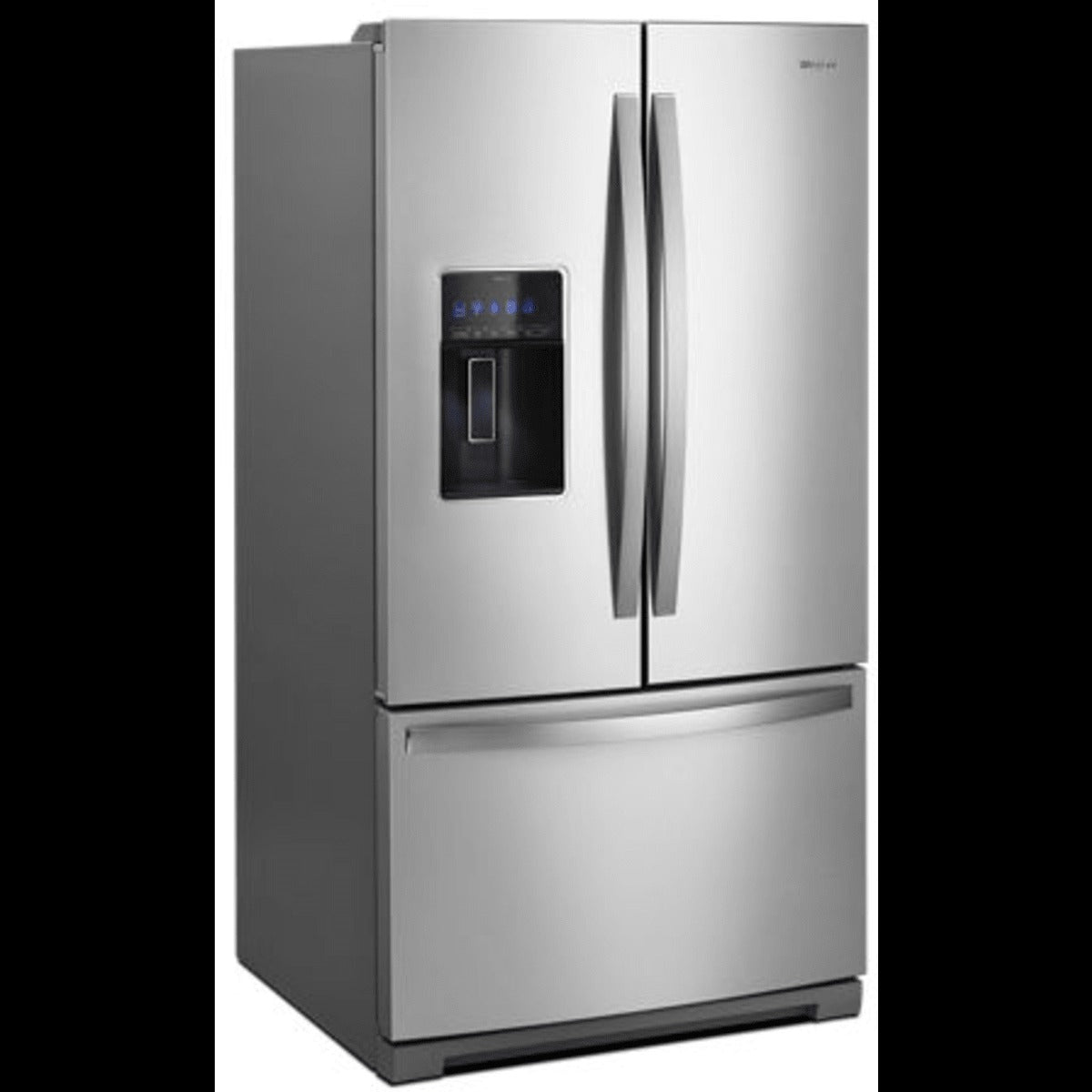 36 Inch French Door Refrigerator with 26.8 cu. ft. Total Capacity, In-Door-Ice® Storage, Exterior Ice/Water Dispenser, Pizza Pocket, Platter Pocket, EveryDrop® Filtration, Adjustable Gallon Door Bins, Two-Tier Freezer Storage.