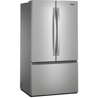 36 Inch Freestanding French Door Refrigerator with 31 cu. ft. Capacity, 4 Glass Shelves, Gallon Door Bins, Total Coverage Cooling, Ice Maker, ADA Compliant, and ENERGY STAR®: Stainless Steel