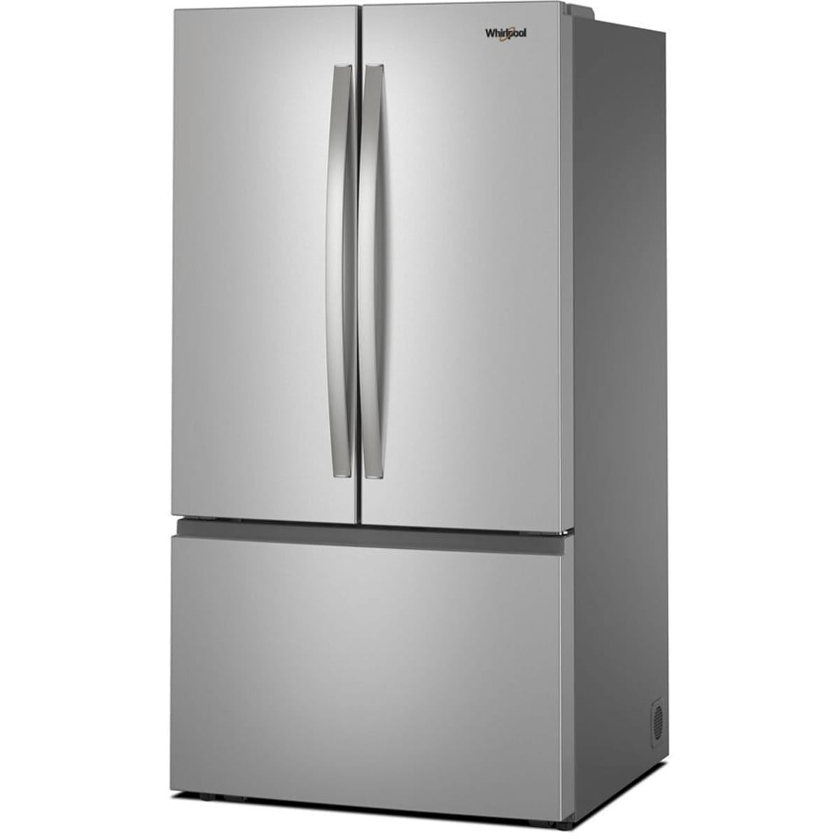 36 Inch Freestanding French Door Refrigerator with 31 cu. ft. Capacity, 4 Glass Shelves, Gallon Door Bins, Total Coverage Cooling, Ice Maker, ADA Compliant, and ENERGY STAR®: Stainless Steel