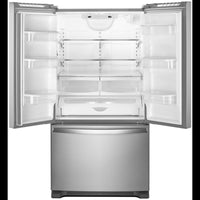 33 Inch Freestanding French Door Refrigerator with 22 cu. ft. Capacity, 5 Glass Shelves, Gallon Door Bins, Icemaker, Internal Water Dispenser, and ENERGY STAR®: Fingerprint Resistant Stainless Steel