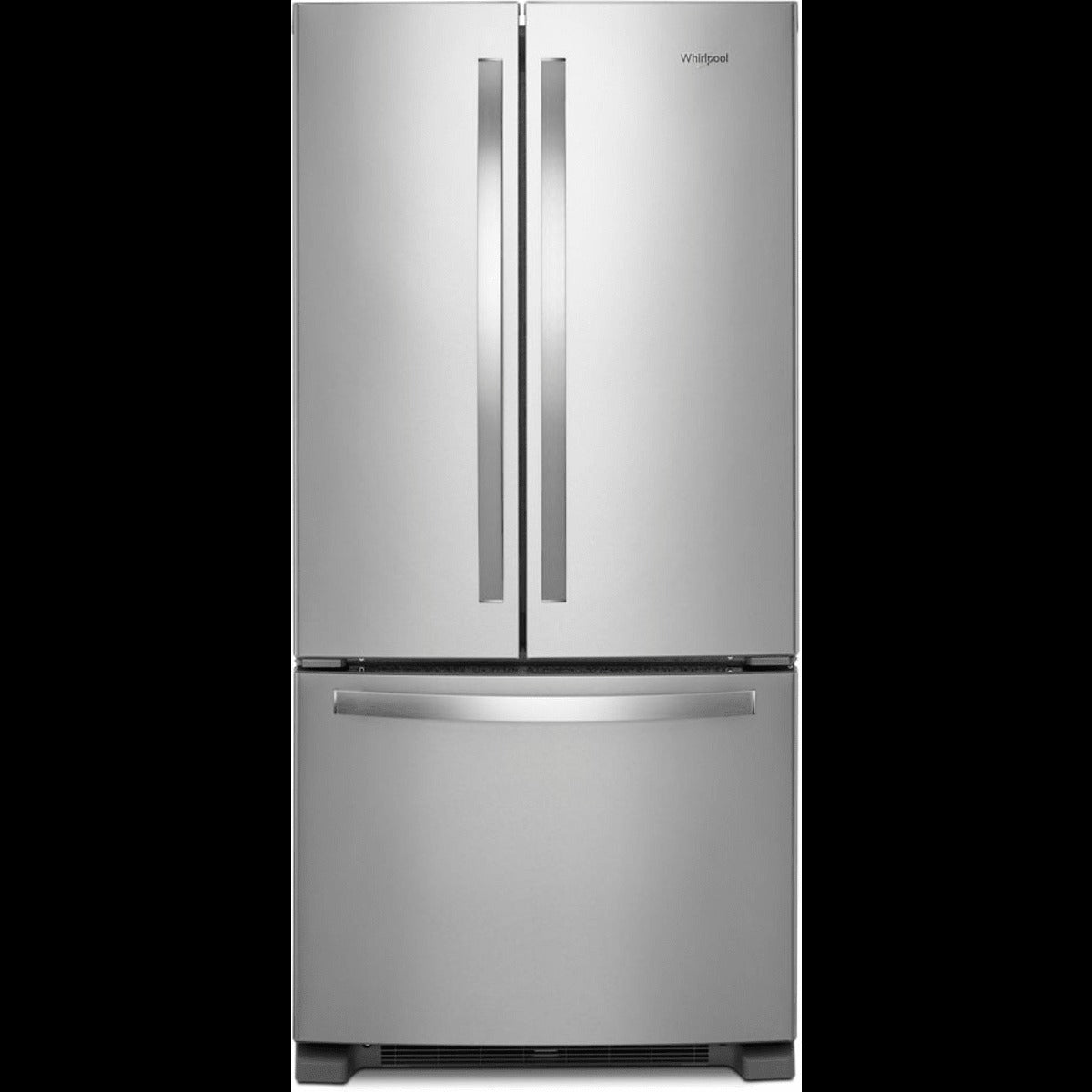 33 Inch Freestanding French Door Refrigerator with 22 cu. ft. Capacity, 5 Glass Shelves, Gallon Door Bins, Icemaker, Internal Water Dispenser, and ENERGY STAR®: Fingerprint Resistant Stainless Steel
