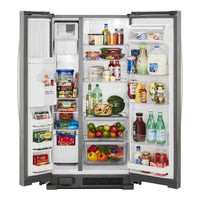 WRS315SDHM - Whirlpool 24 cu. ft. Side-by-Side Refrigerator with Adjustable Gallon Storage, LED Lighting, External Ice & Water Dispenser (Fingerprint Resistant Stainless Steel)