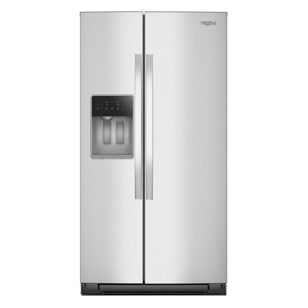 WRSF5536RZ - Whirlpool 25 cu. ft. Side-by-Side Refrigerator with In-Door-Ice® Storage, Frameless Glass Shelves, Humidity-Controlled Crispers (Stainless Steel)