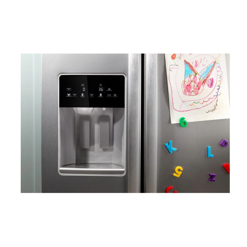 Whirlpool WRSF5836RZ – 36‑Inch Side‑by‑Side Refrigerator with 28.5 Cu. Ft. Capacity, TruCool™ Temperature Management System, Exterior Ice & Water Dispenser, Factory‑Installed Ice Maker (Crushed & Cubed), Adjustable Glass Shelves + 5 Adjustable