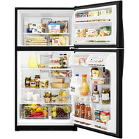 WRT311FZDB Whirlpool 20.5 cu. ft. Top Freezer Refrigerator with Frameless Glass Shelves, Humidity-Controlled Crispers, LED Interior Lighting (Black)