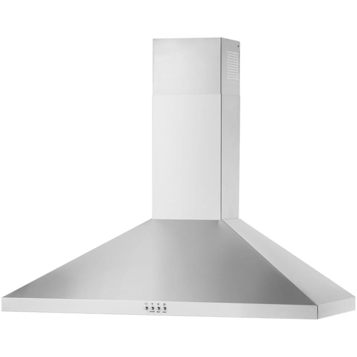 36 Inch Wall Mount Range Hood with 3-Speed/400 CFM Motor, Push-Button Controls, LED Task Lighting, Grease Filters, Flexible Ventilation Options, and ADA Compliant